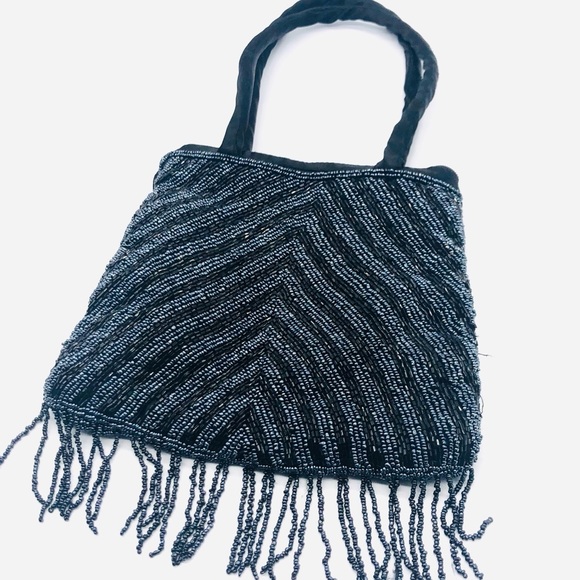 Black Beaded Evening Bag - Picture 3 of 6